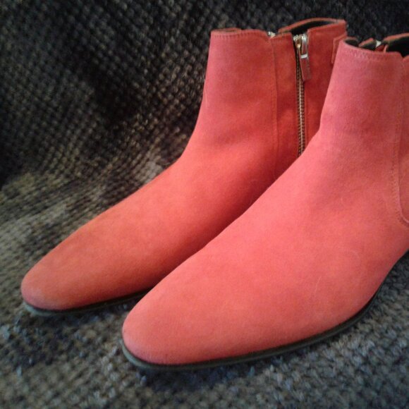 Aldo men's red suede zippered chukka boots size 10 - Picture 3 of 9